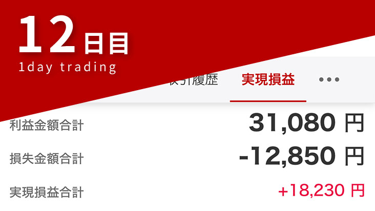 デイトレード12日目の結果